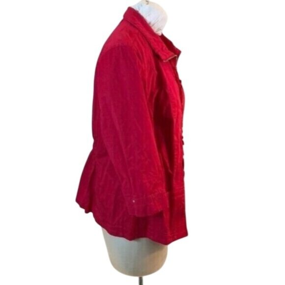 CJ Banks Womens Red Zip-Up Jacket 1X - Picture 3 of 7